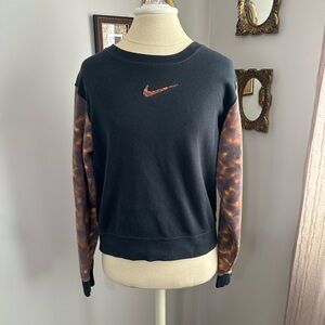 Nike Men’s Black Crewneck with Fire Swoosh and Sleeves